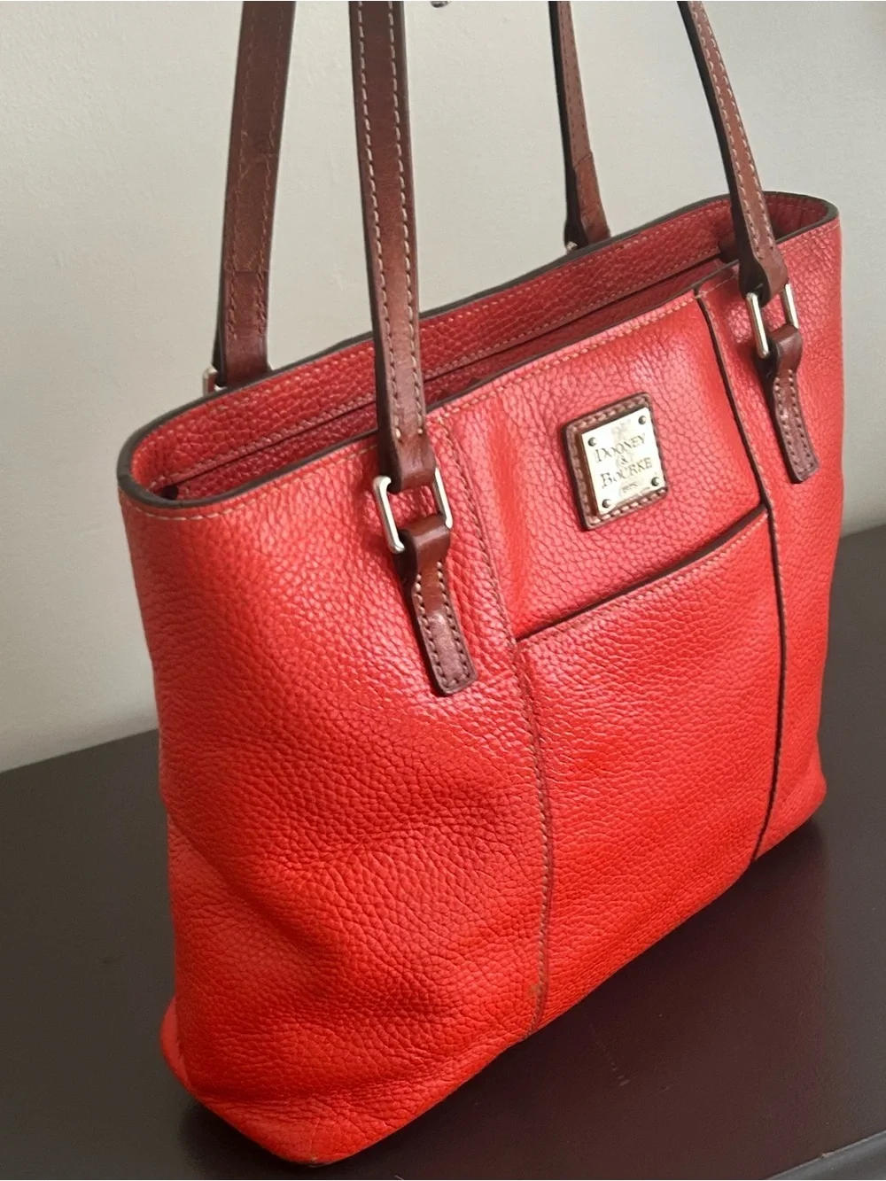 Dooney & Bourke Orange Pebbled LeatherTote Shoulder Work bag
